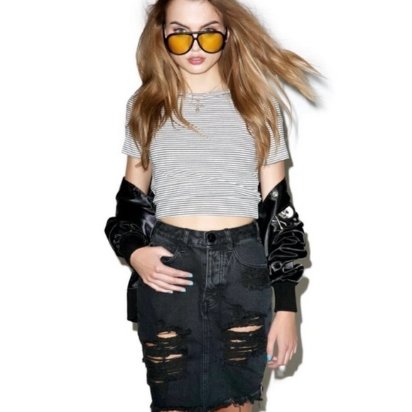 One Teaspoon Jean Skirt - size 24 - Picture 3 of 6